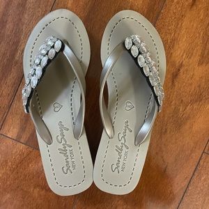 Sand by Saya mid wedge flip flops size 6